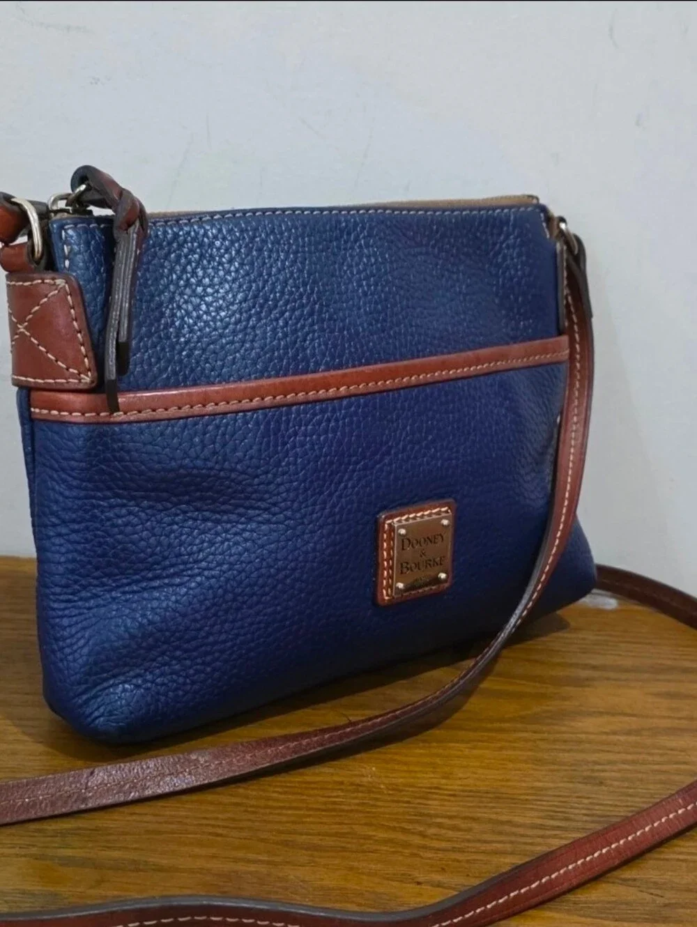 Dooney and bourke Navy Pebbled Leather Crossbody Bag